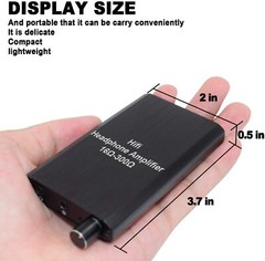 16-300Ω Mini HiFi Headphone Amplifier Portable Earphone AMP w/ 3.5mm Audio Cable