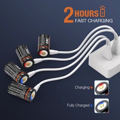 EBL 16340 CR123A USB Rechargeable Li-ion Battery 3.0V For Arlo Camera Lot