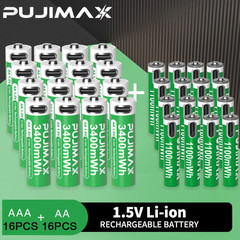 1.5V AAA/AA 3400Mwh 1100Mwh Rechargeable Battery USB Type-C Rechargeable Li-Ion