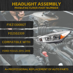 2015-18 Ford Focus Left Driver Side Halogen Headlight–Compatible