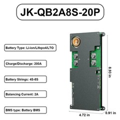 JK BMS 4S-8S 12V 24V 200A LifePo4 Li-ion LTO battery BMS 2A Active Balance lot