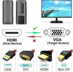 6FT HDMI Male to VGA Male Converter Adapter 1080P Cable for PC Monitor HDTV Roku