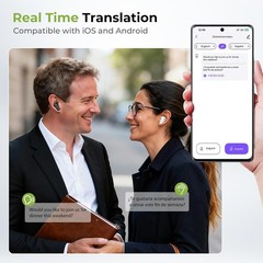 Wireless AI Translator Earbuds 135 Languages Touch Screen ENC Noise Cancel BT5.4