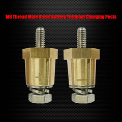 M6 Thread Brass Battery Terminal Charging Posts, Battery Post Adapter