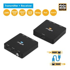 gofanco Compact 4 K@60Hz HDMI Extender Balun Over CAT6 Ethernet Cable – Loopout