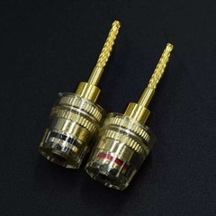 4* Banana Female to 2mm Pin Gold Plated Connector HIFI Cable Adapter Plug 4mm