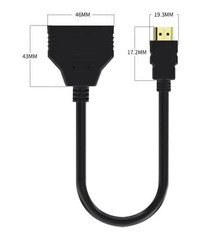 HDMI Splitter Cable 1 Male to 2 Female Adapter 1080P 4K TV Monitor