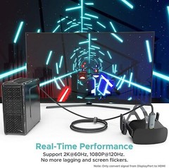 Display Port to HDMI Cable DP Adapter Converter Audio Video PC HDTV 1080P 60Hz