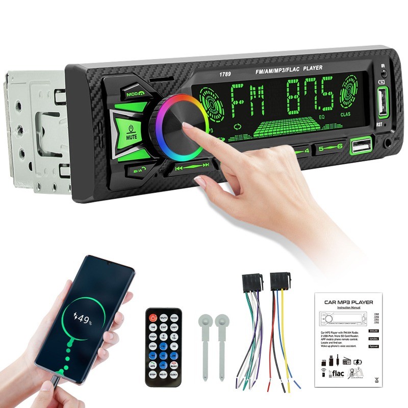 Single 1 DIN Car Stereo Radio Bluetooth MP3 Player AUX USB AM FM Audio Receiver