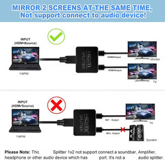 4K HDMI 2.0 Cable Splitter Switch UHD HDTV Switcher Signal Split 1 In To 2 Out