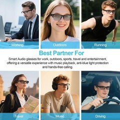 Lightweight AI Smart Glasses – Bluetooth, Photochromic Lenses, with Speakers