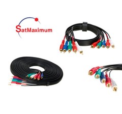 5 RCA Male to 5 RCA Male Audio Video Component Cable A/V TV DVD Multi-Pack – LOT