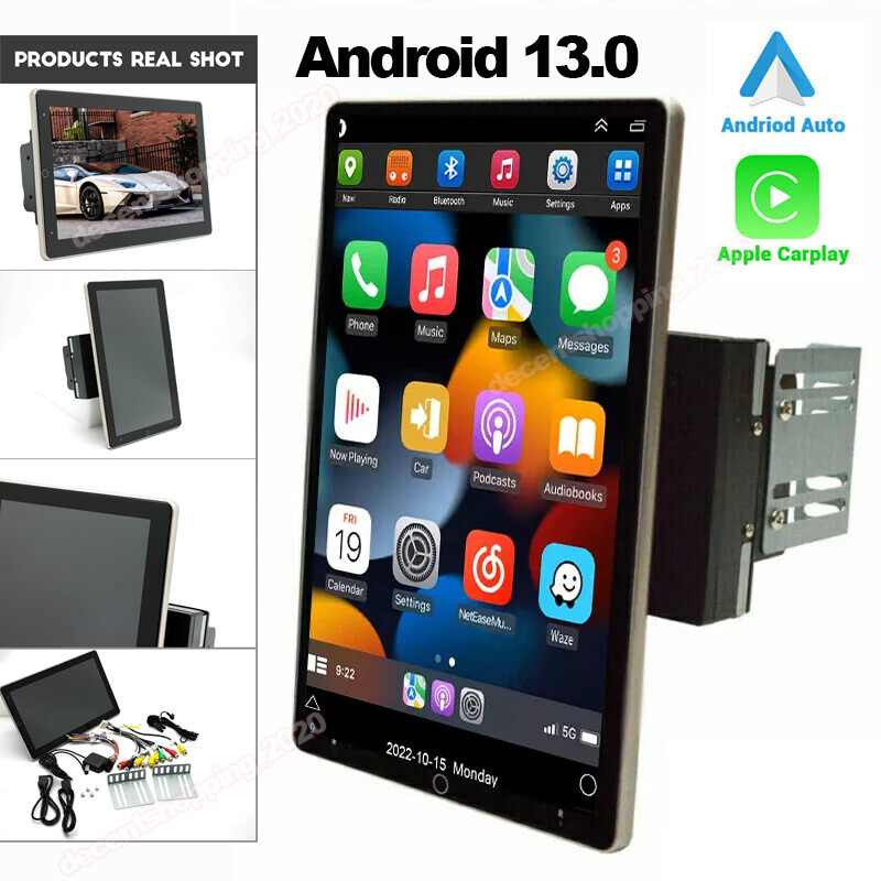 Double 2DIN Rotatable 10.1″ Android 13 Touch Screen Car Stereo Radio GPS WIFI BT