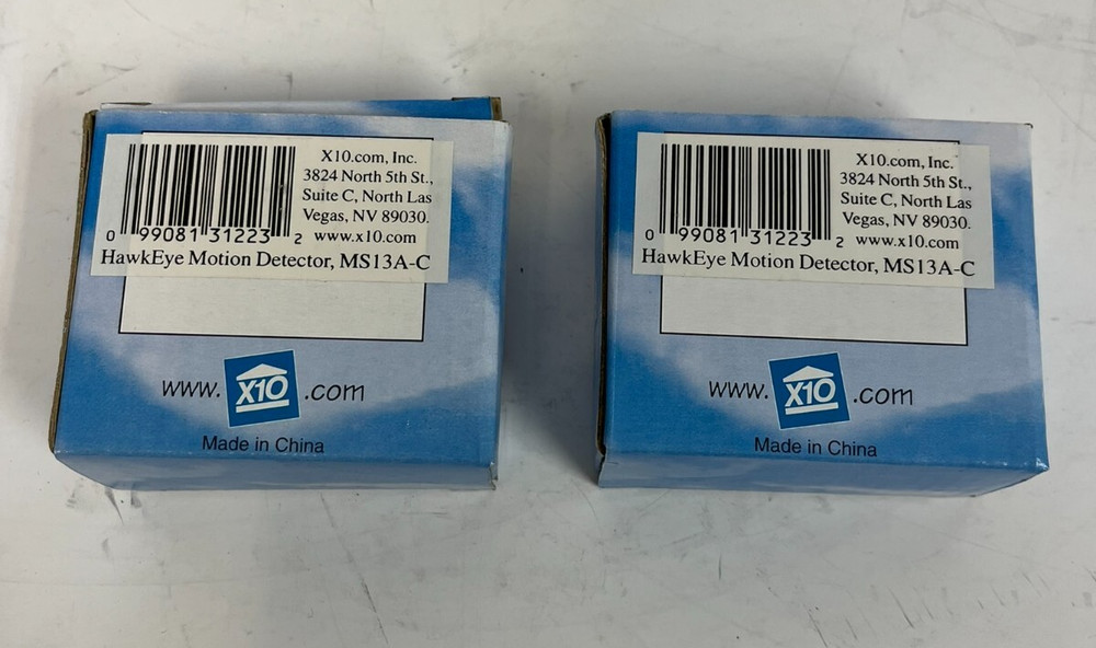Lot of 2 pcs New X-10 X10 MS13A-C Hawkeye Motion Detector White Box#8S