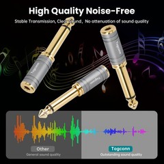 2 Pack 1/4 to 1/8 Audio Adapter Stereo Jack Converter Connector
