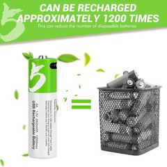 12 PACK! USB AA Li-ion Rechargeable Batteries 1.5V 2600mWh Type C Cable Battery