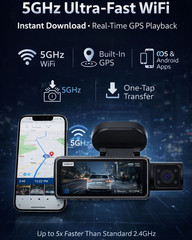 CardiVox A21 3 Ch Dash Cam 4K+2.5K+2.5K Sony STARVIS 2 GPS WiFi ADAS 256GB