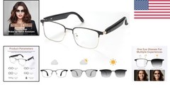Waterproof Bluetooth Glasses with Audio, UV400 Protection & Quick Charge