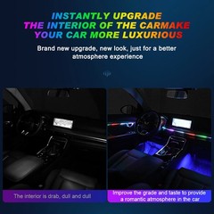 18in1 Car Atmosphere Interior LED Acrylic Guide Fiber Optic Ambient Lights Decor