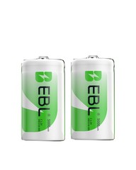 EBL Lot C D Size Batteries Rechargeable,Optional Charger for C &D cell Battery