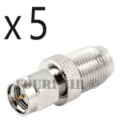 5 Pack – SMA Male Plug to F-Type Female Jack RF Coax Adapter Converter Connector