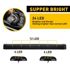 FOR CHEVY GMC 2500 2500 3500 3X SMOKED WHITE LED CAB ROOF RUNNING LIGHT LAMP NEW