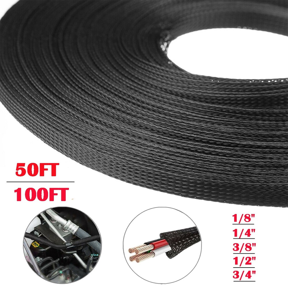 1/8″ 1/4″ 3/8″ 1/2″ 3/4″ Expandable Wire Cable Sleeving Sheathing Braided Loom