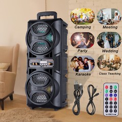 6000W Bluetooth Speaker Portable Sub Woofer Heavy Bass Party Sound System w/Mic