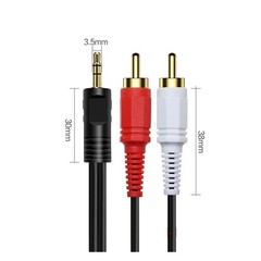 3.5mm to RCA Cable 2RCA to 3.5mm 2-RCA to AUX Cord Adapter Stereo Audio Y-Cable
