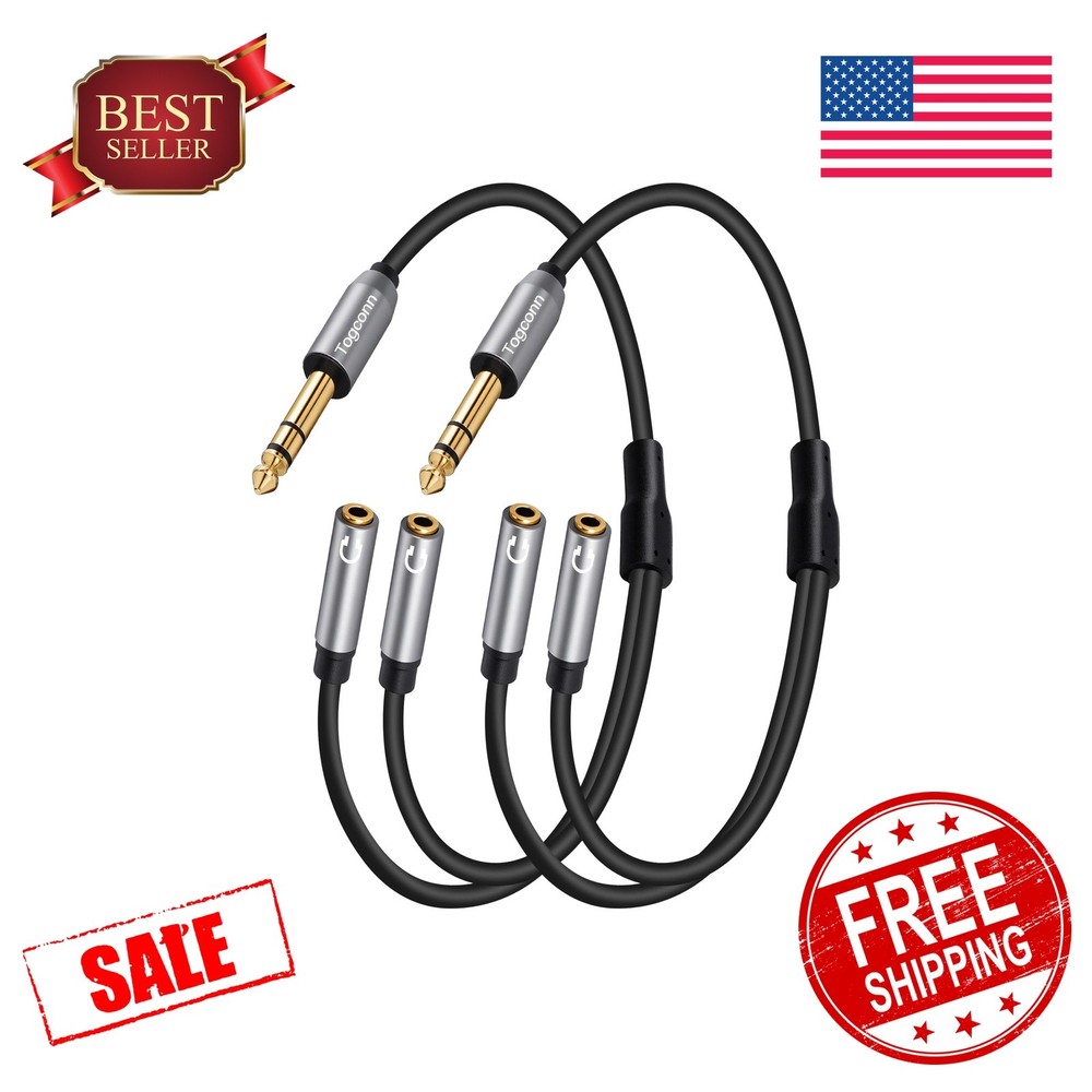 Togconn 6.35mm to 3.5mm Y Splitter Cable 2 Pack