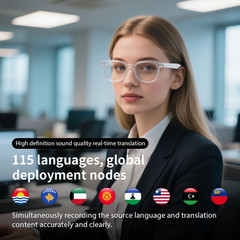 AI Smart Glasses for Men & Women, Ai-Powered by Translation, Noise Reduction, Op