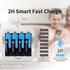 1.5V USB Rechargeable AA Lithium Battery 3500mwh Li-ion Batteries Charger Lot