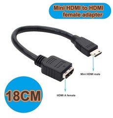 Mini HDMI to HDMI2.0 Adapter Male to Female Short Cable 4K 60Hz Video Converter