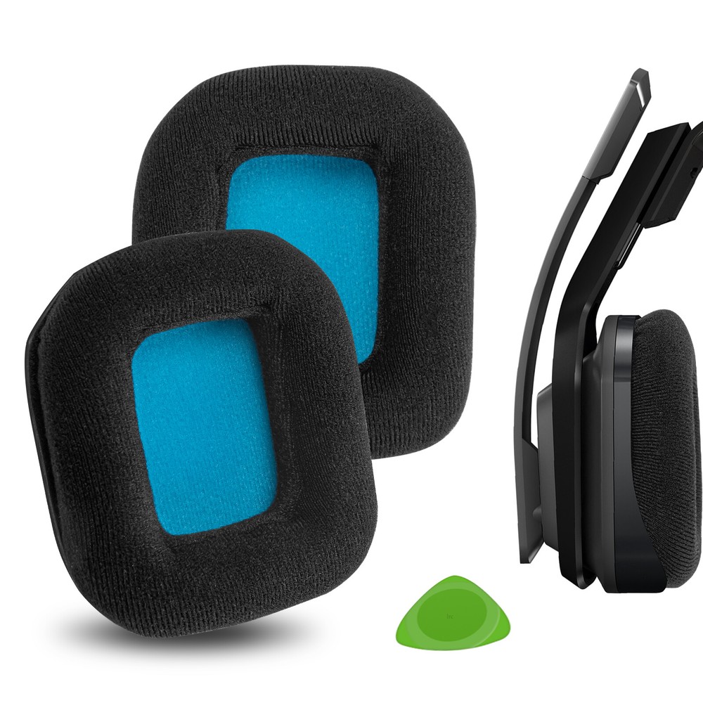 Geekria Velour Ear Pads for ASTRO Gaming A20 Headphones (Black Blue)