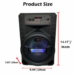 3000W Portable Bluetooth Speaker Sub woofer Heavy Bass Sound System Party+Remote