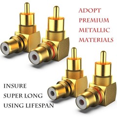 Warmstor 2-Pack RCA Right Angle Adapter 90 Degree RCA Male to Female Adapter …