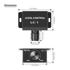 Recoil LC1 RCA Controller for Car Audio Amplifier Bass Boost Volume Knob