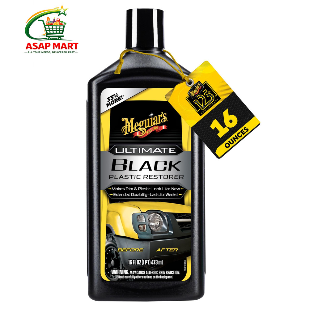 Meguiar’s Ultimate Black Plastic Restorer, 16OZ 1 Count (Pack of 1), As Shown