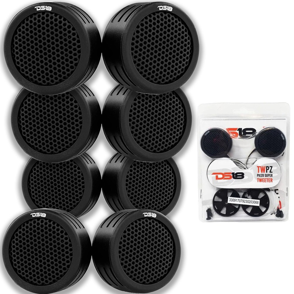 4x DS18 Car Radio Super Tweeter Pairs 640W Micro Dome PIEZO Crossover TWPZ