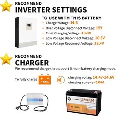 12V 100Ah LiFePO4 Deep Cycle Lithium Rechargeable Battery for RV Solar System