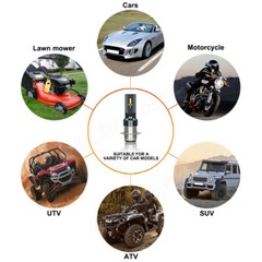 Fit Yamaha Rhino 450 660 700 Super White 100w H6M LED Headlight Bulbs 2X 6000K
