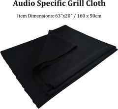 Speaker Grill Cloth Mesh Fabric 63×20 Inches Black Sound Transparent for Home