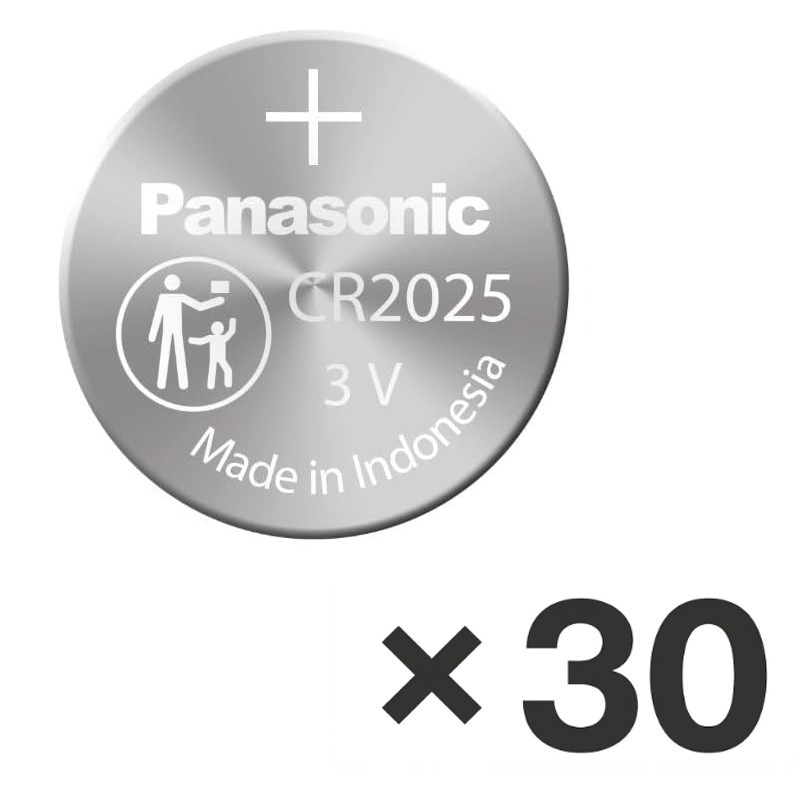 30 x Panasonic CR2025 3V Lithium Coin Cell Battery – Made in Indonesia