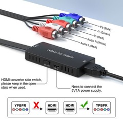 HDMI to Component Converter, HDMI to YPbPr Adapter Support 1080P/720p , VCD, …