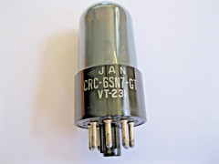 RCA JAN-CRC- 6SN7GT/VT-231 SMOKE GLASS VACUUM TUBE (1944) TV-7 TESTED NEW.