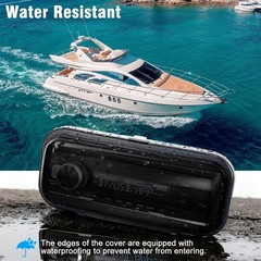 Herdio Marine Water-Resistant Stereo Cover – Smoke-Tinted Boat Radio Protector