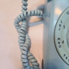 Light Blue Rotary Dial Desk Phone by Bell Systems Western Electric 1971 USA 500