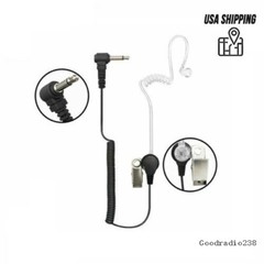 Listen Only 3.5mm Acoustic Tube Earpiece Headset For 2-Way Radio