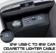 USB C Male to 12V Cigarette Lighter Socket Adapter 12V 18W Power Cable for Dash