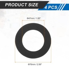 uxcell Black 3 Inch EVA Foam Speaker Edge Surround Rings 3 Inch, black